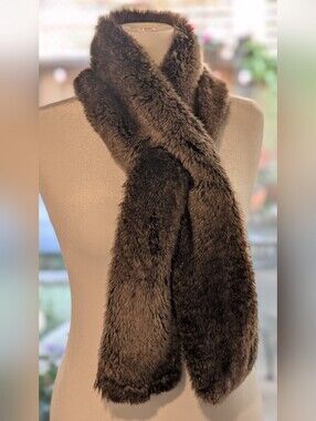 Restoration Hardware Faux Fur Scarf - Quiet Luxury Rustic Elegance